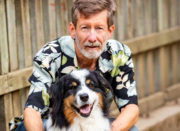 Home Ground Habitats - Andre Borgman with Roscoe, his Australian Shepherd